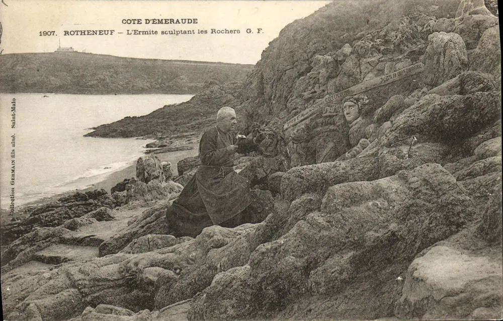 Rotheneuf — Der Einsiedler, der die Felsen schnitzt — G. F. — Sammlung Germain Ältester Sohn - Vorderseite