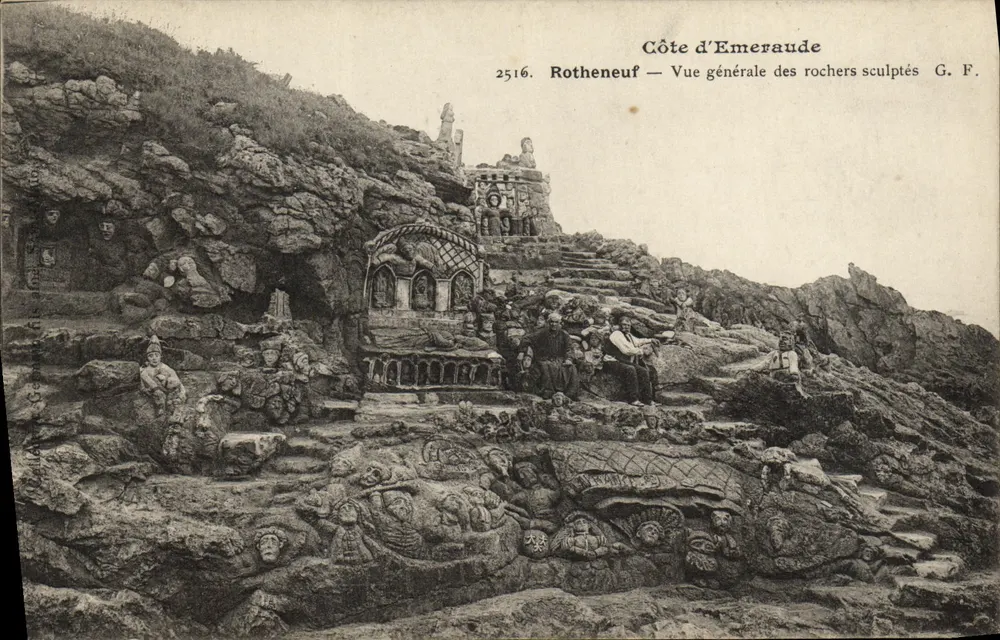 Rotheneuf — Côte d'Emeraude — Allgemeine Ansicht der geschnitzten Felsen — G. F. Nr. 2516 - Vorderseite