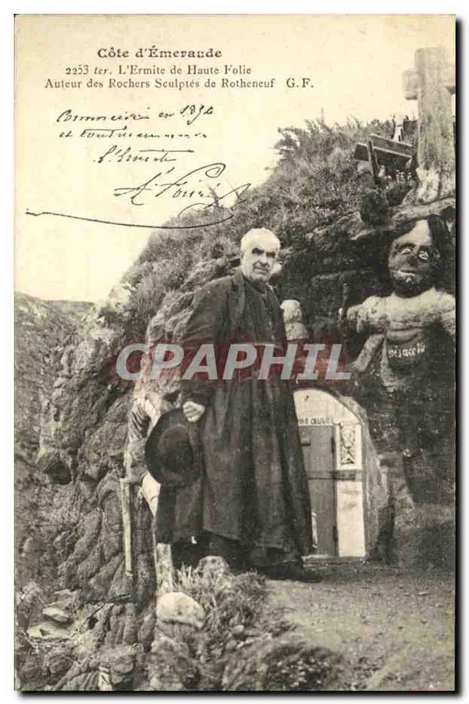 Côte d'Émerande — Der Einsiedler von Haute Folie, Autor der gemeißelten Felsen von Rotheneuf G.F. - Vorderseite