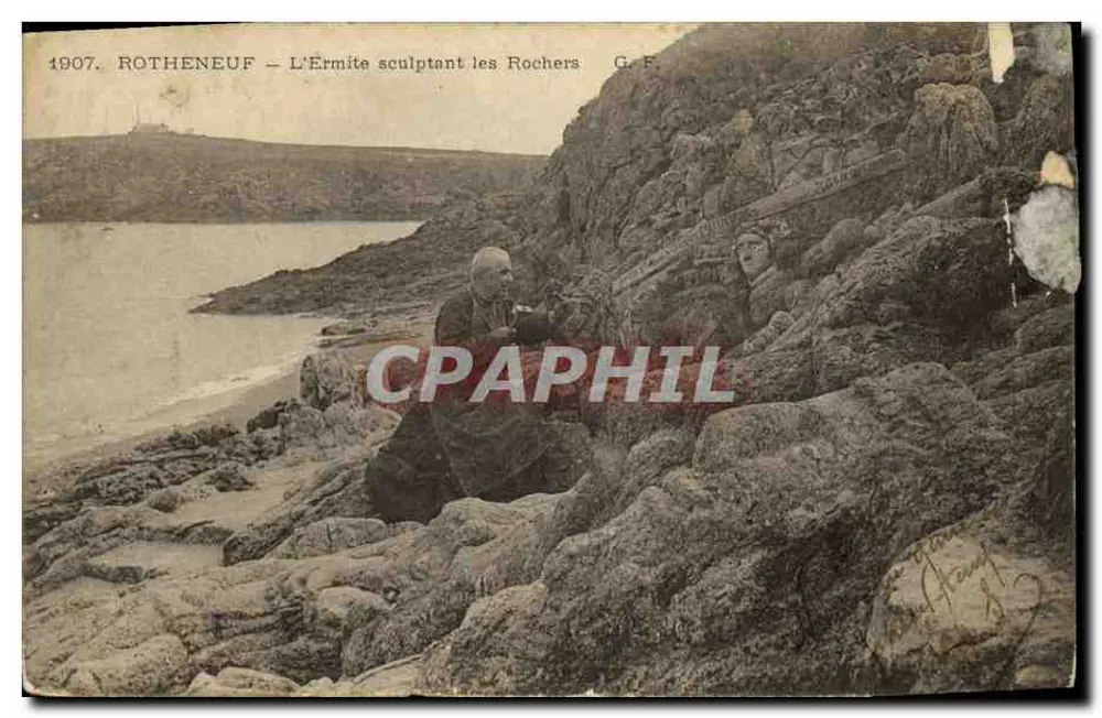 Rotheneuf — L'Ermité sculptant les Rochers — G. F. - Vorderseite