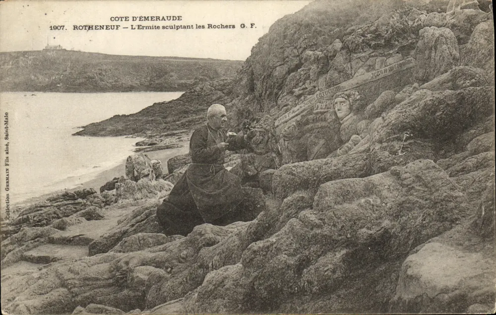 Côte d'Émeraude — Der Einsiedler, der die Felsen schneidet — G.F. (1907) - Vorderseite