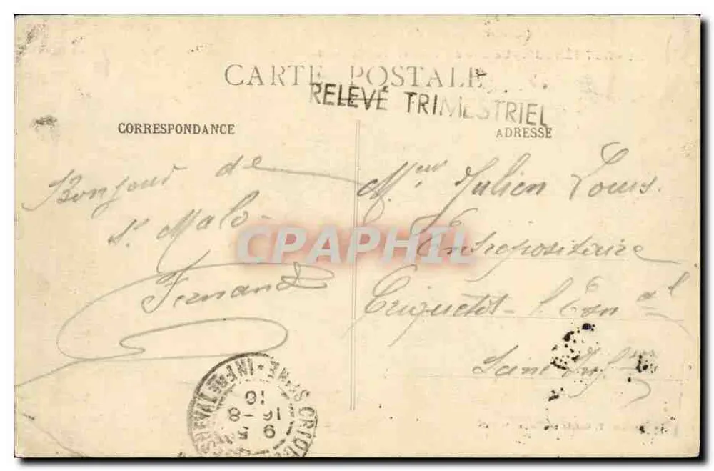 Rothéneuf - Ein Stück der gemeißelten Felsen - G. F. - Sammlung L. Guérin, Nachfolger, St-Malo - Rückseite