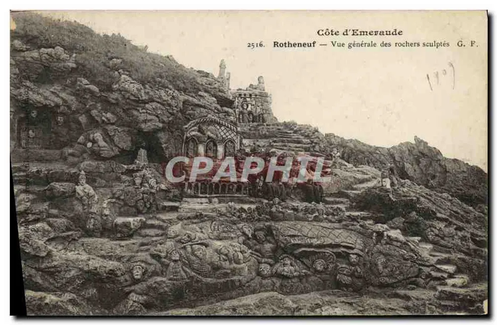 Rotheneuf — Allgemeiner Blick auf die geschnitzten Felsen — G. F. n° 2516 - Vorderseite