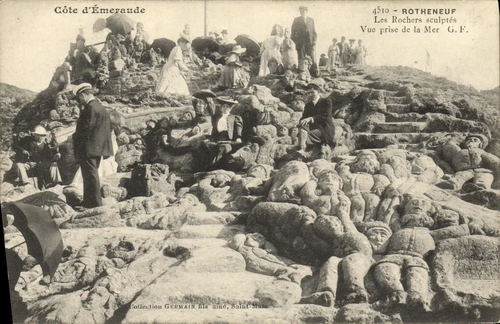 Côte d'Émeraude — Die geschnitzten Felsen — G.F. / Sammlung GERMAIN Fils, Saint-Malo - Vorderseite