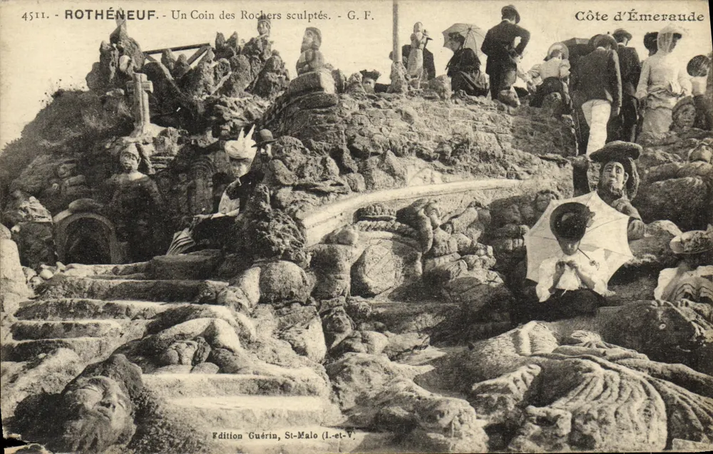 Rothéneuf — Ein Stück der geschnitzten Felsen — Ausgabe Guérin, St-Malo (L.-et-V.) - Vorderseite