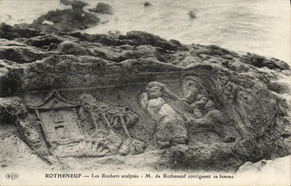 Rotheneuf — Die gemeißelten Felsen — M. de Rotheneuf korrigiert seine Frau - Vorderseite