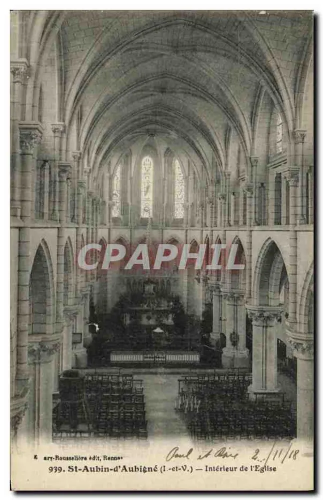 St-Aubin-d'Aubigné — Innenansicht der Kirche — Verlag Mary-Roussellier, Rennes - Vorderseite