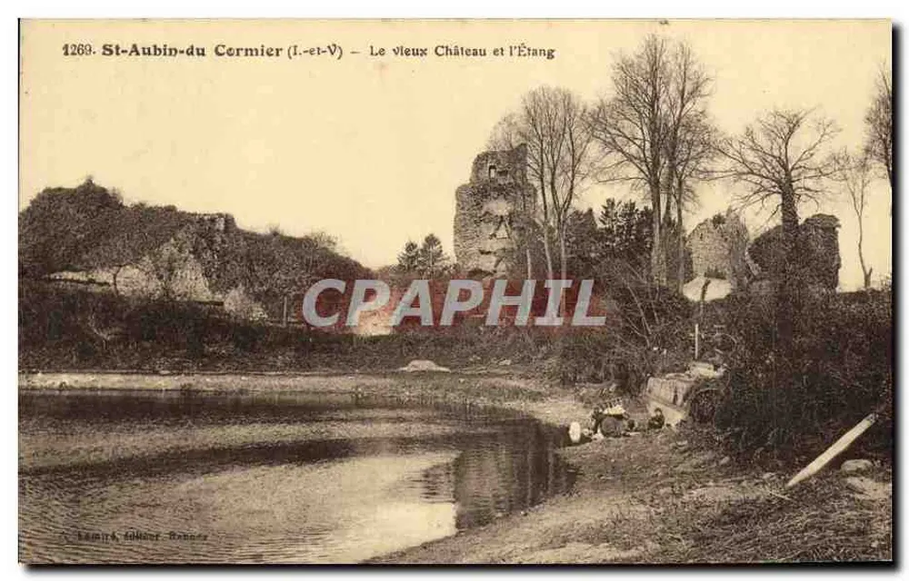 St-Aubin-du-Cormier (Loire-et-Vendée) — Das alte Schloss und der Teich — Verlag: L. Damira, Frankreich, n° 1268 - Vorderseite