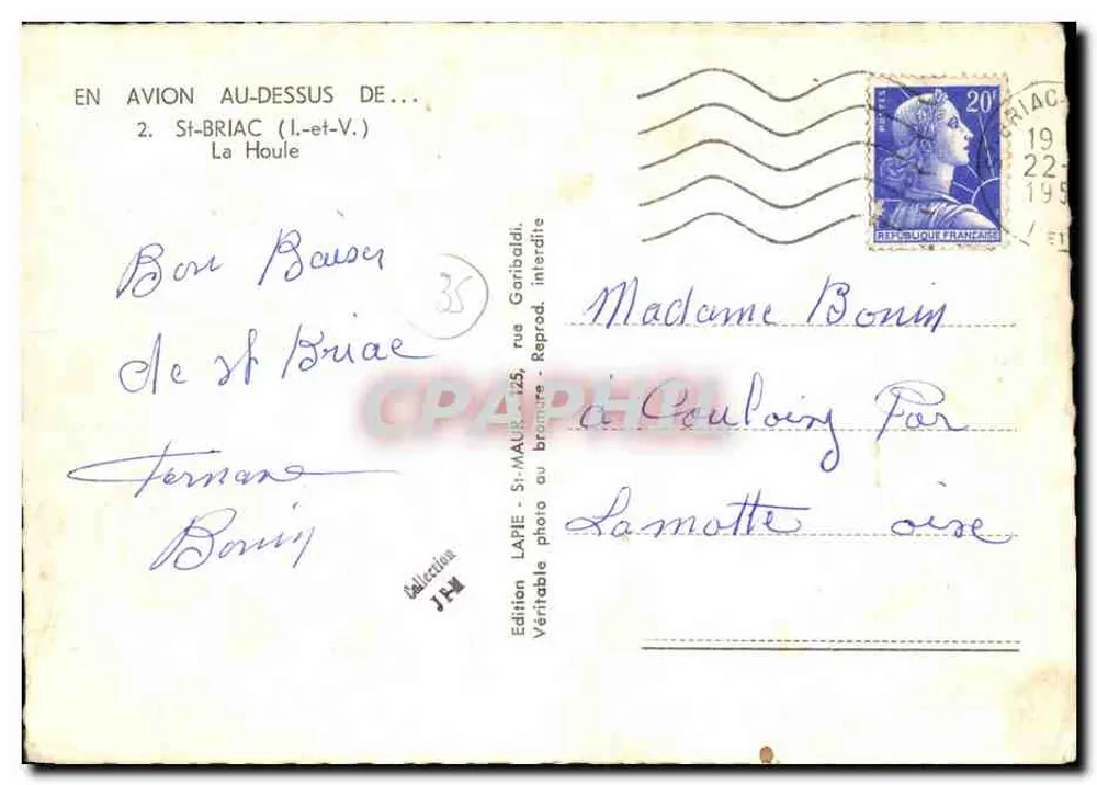 Vue aérienne de Saint-Briac-sur-Mer — éditeur LAPIE, n°2 - Verso