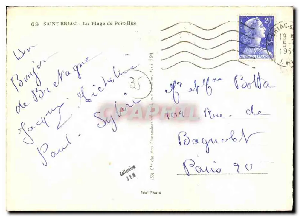Saint-Briac - A Praia de Port-Hue — Cité des Arts Photomécaniques, n°63 - Verso