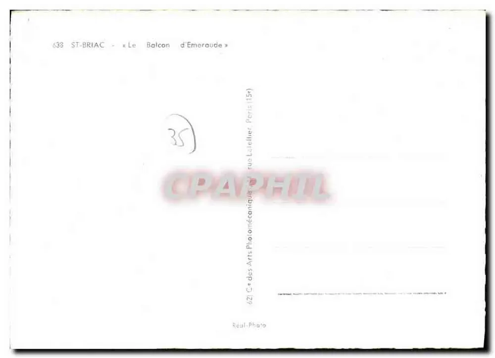 Saint-Briac — O Balcon da Esmeralda — Editor: Arts Photographiques, Paris - Verso