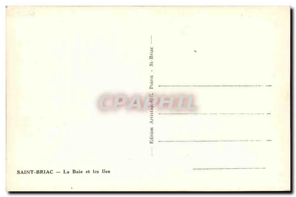 Saint-Briac — A Baía e as Ilhas — Edição Artística E. Poirot - Verso