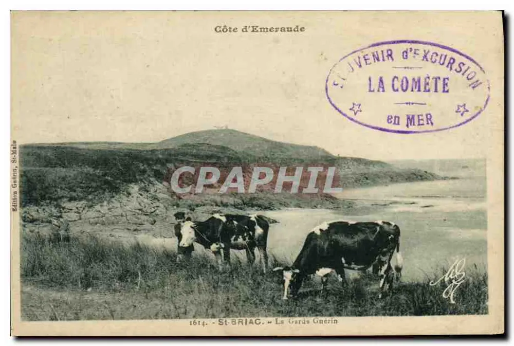 Costa de Esmeralda — Saint-Briac — Édition Guérin, St-Malo, n°1614 - Frente