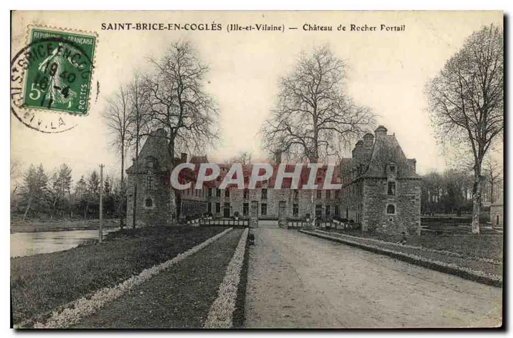 Saint-Brice-en-Coglès (Ille-et-Vilaine) — Schloss Rocher Portail - Vorderseite