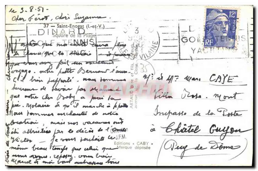 Square de la Plage — Saint-Enogat (Ille-et-Vilaine) — Éditions Caby - Verso