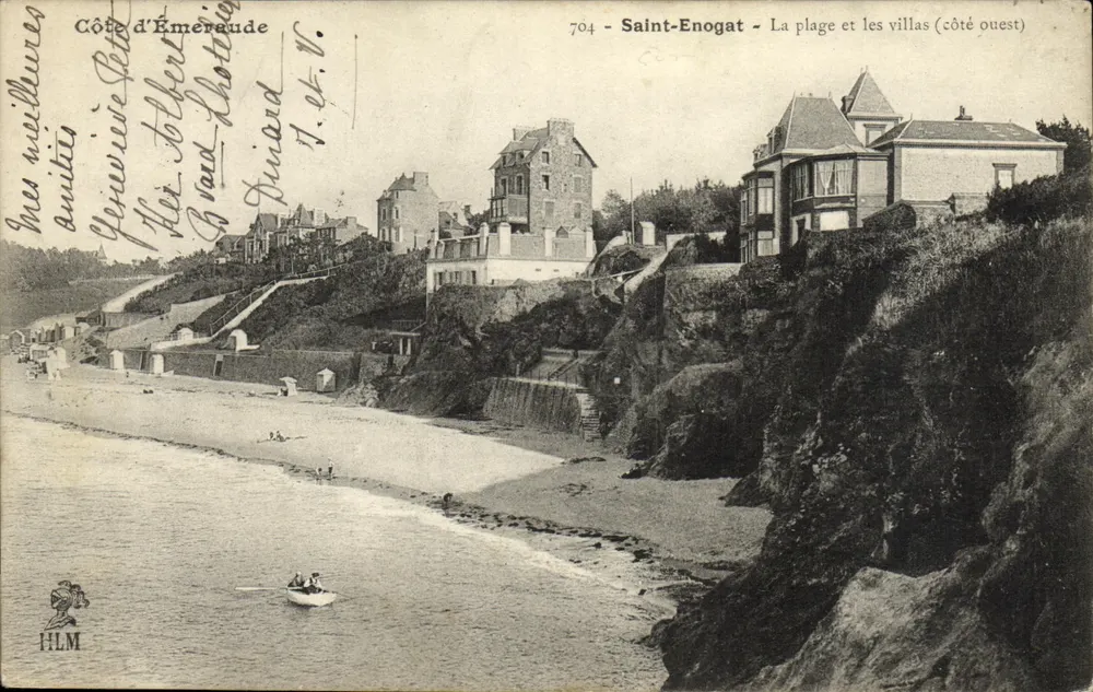 Saint-Enogat - Der Strand und die Villen (westlicher Teil) — Côte d'Émeraude, Nr. 704 — HLM - Vorderseite
