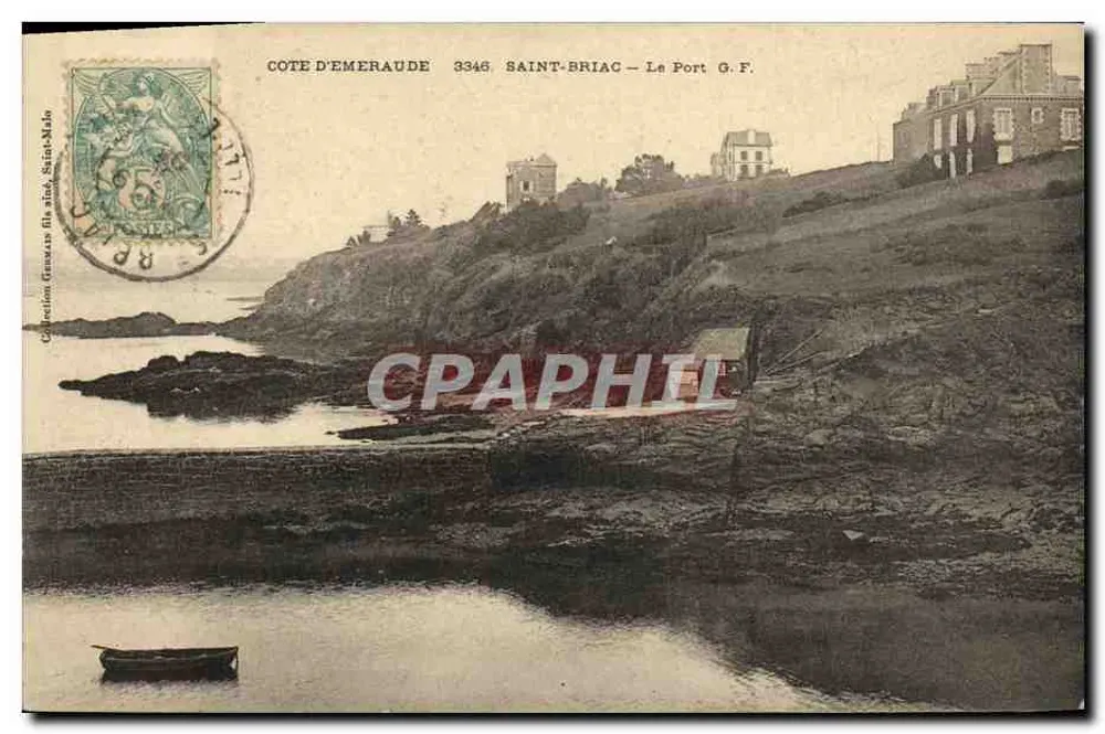 Saint-Briac — Port — Stara pocztówka — Wybrzeże Szmaragdowe 3346 - Awers