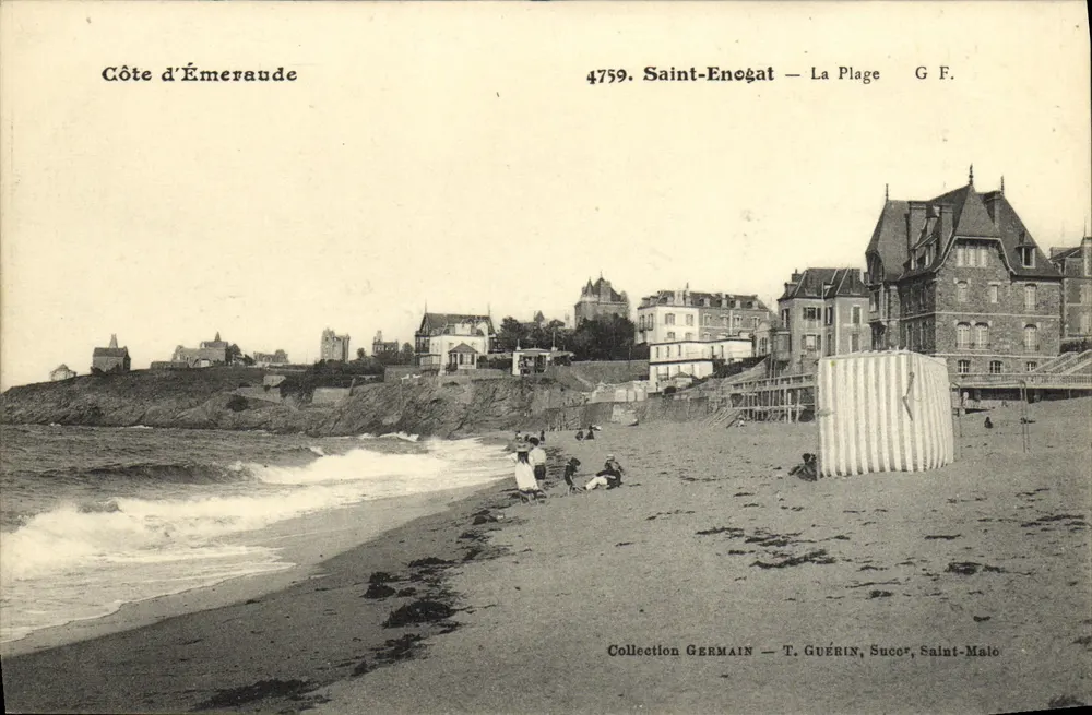 Saint-Enogat — A Praia — Coleção Germain — T. Guérin, Sucursal, Saint-Malo - Frente