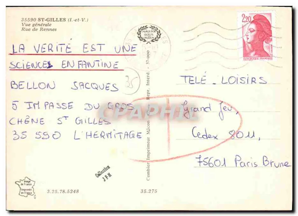 Saint-Gilles (Ille-et-Vilaine) — vista geral — Cinq - Verso