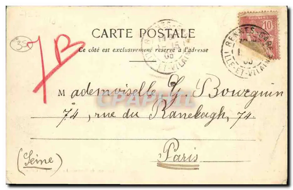 Umgebung von Rennes - Die Rance bei St-Germain - Wernat-Lefranc, Rennes - Rückseite