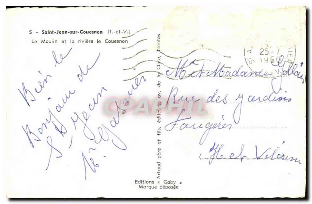 Saint-Jean-sur-Couesnon — Das Mühle und der Fluss Couesnon — Éditions Gaby - Rückseite