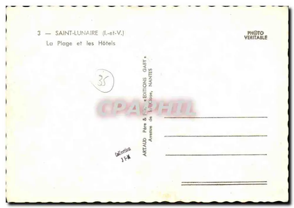 Saint-Lunaire (Il.-et-V.) — A Praia e os Hotéis — Éditions Gaby, Nantes - Verso