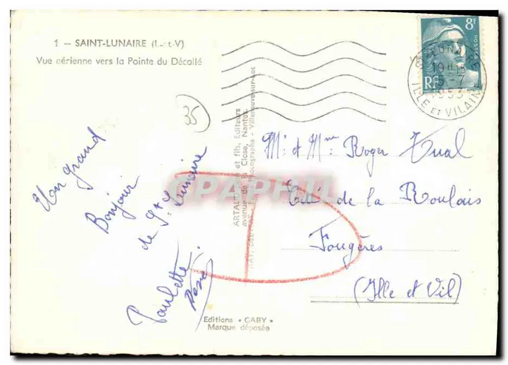 Saint-Lunaire (Ille-et-Vilaine) — Luftbild in Richtung Pointe du Décollé — Éditions Caby - Rückseite