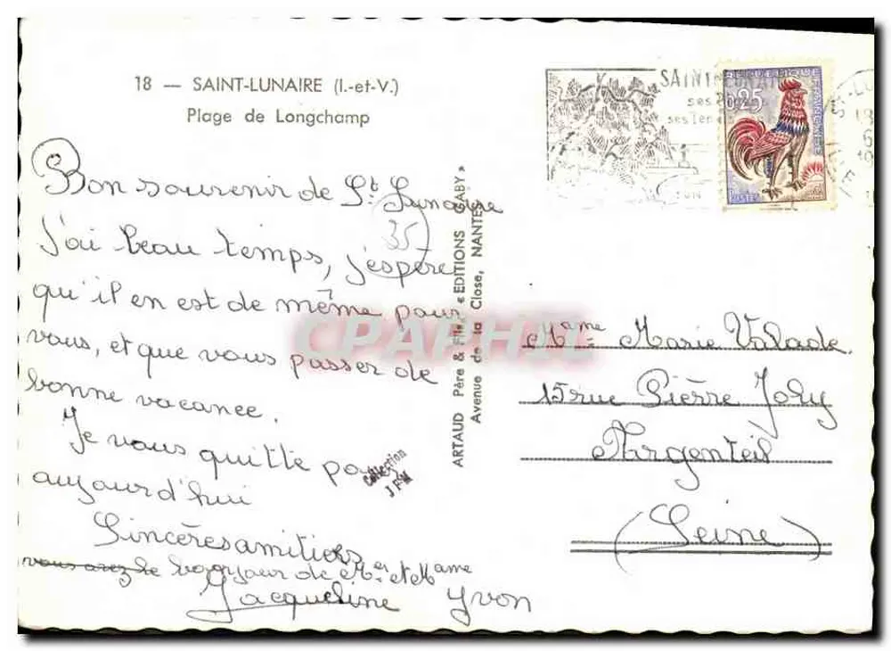 Praia de Longchamp — Saint-Lunaire (Ille-et-Vilaine) — Gaby - Verso