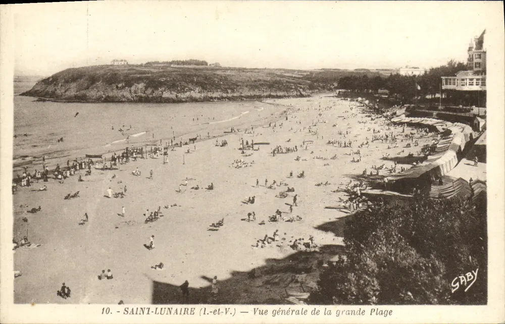 Saint-Lunaire (I.-et-V.) — Allgemeiner Blick auf den großen Strand — Saby - Vorderseite