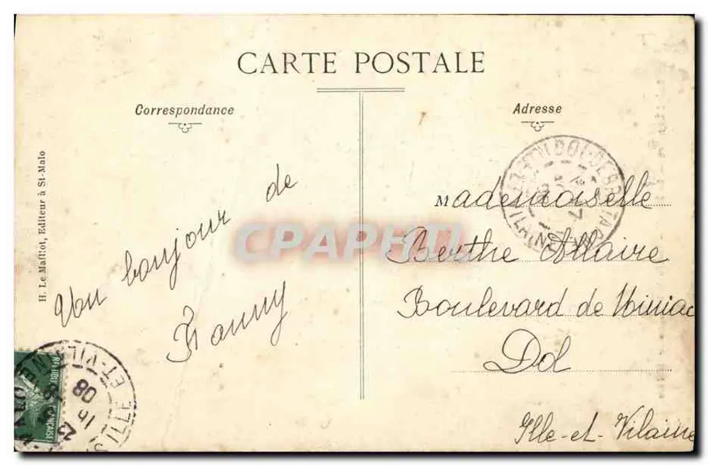 Saint-Lunaire — Le Décollé — Eingang zur Grotte der Sirenen — H. Le Maïton - Rückseite