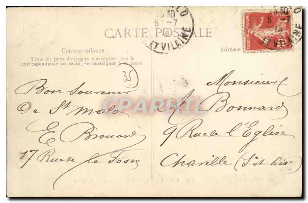 Saint-Lunaire — Promenade du Décollé — Côte d’Emeraude, n°909 - Verso