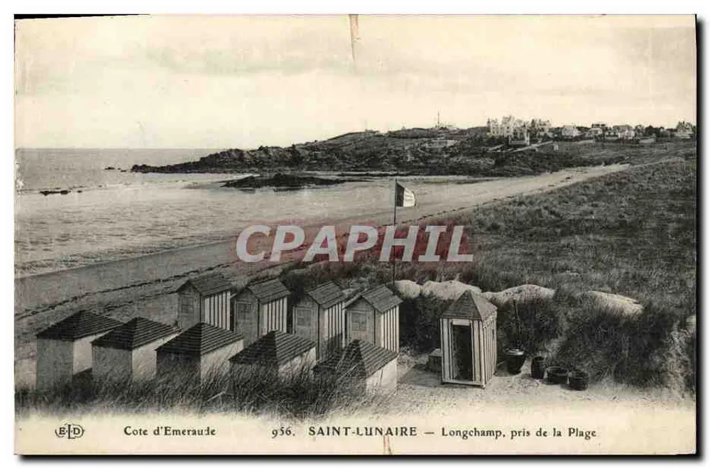 Saint-Lunaire — Longchamp, visto da Praia — Editor ELD, n° 956 - Frente