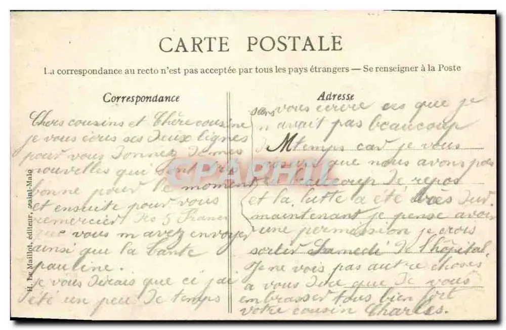 St-Lunaire - Der Strand, das Grand Hotel und die Villen — Verlag L. de Maillo, Nr. 1287 - Rückseite