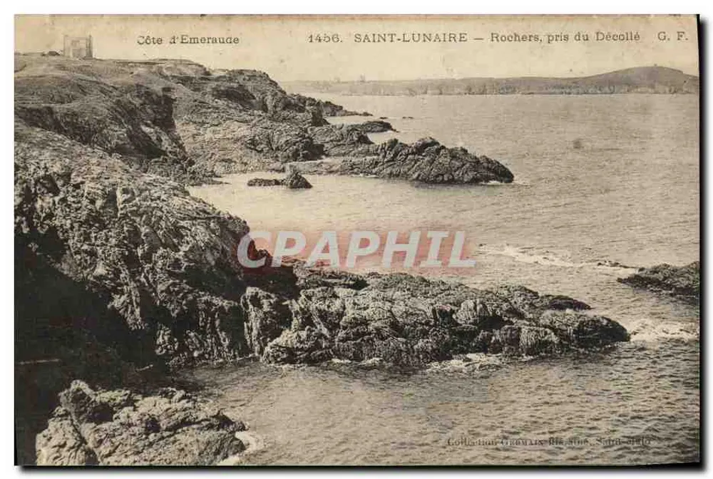 Saint-Lunaire — Rochers pris du Décollé — G. F. (n° 1456) - Frente
