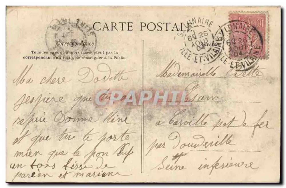 Saint-Lunaire — Rochers pris du Décollé — G. F. (n° 1456) - Verso
