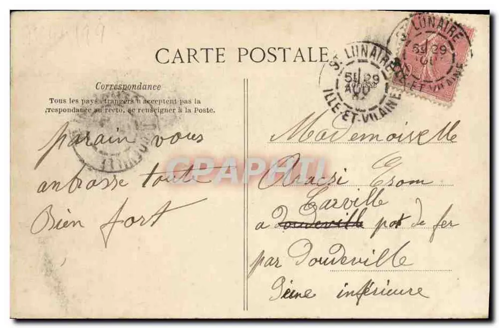 Saint-Lunaire — A Praia de Longchamps — G.F. — Costa da Esmeralda - Verso