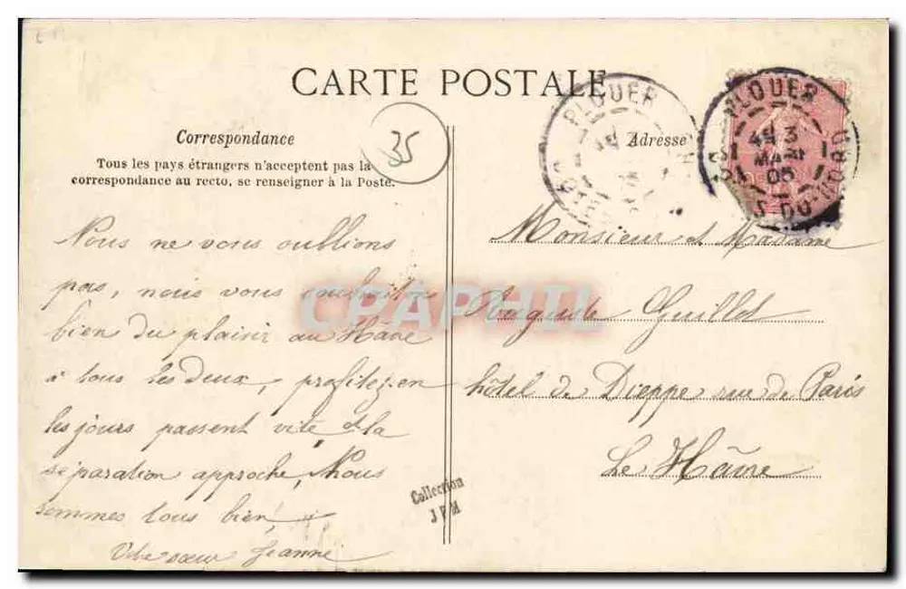 Saint-Lunaire — A Praia — G.F. — Coleção Germany Fils - Verso