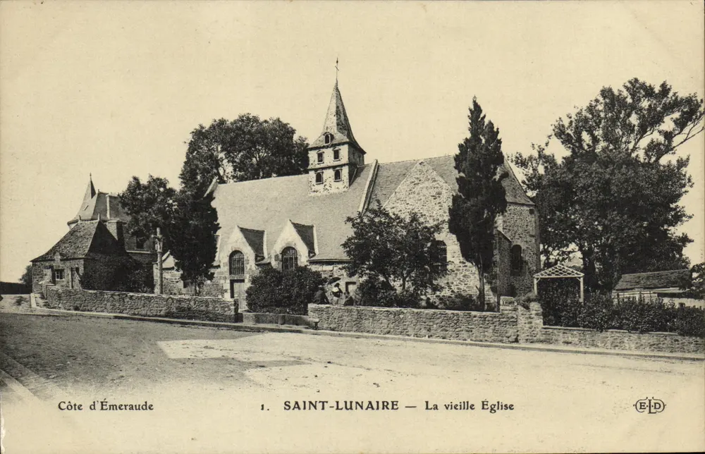 Saint-Lunaire — Die alte Kirche — Côte d'Émeraude, Verlag ELD, Nr. 1 - Vorderseite