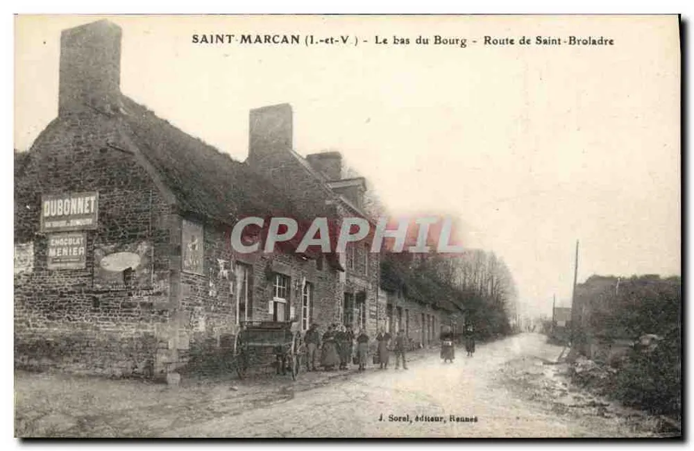 Saint-Marcan (1. und V.) - Das untere Dorf - Straße nach Saint-Broladre — J. Sorel, Verlag, Rennes - Vorderseite