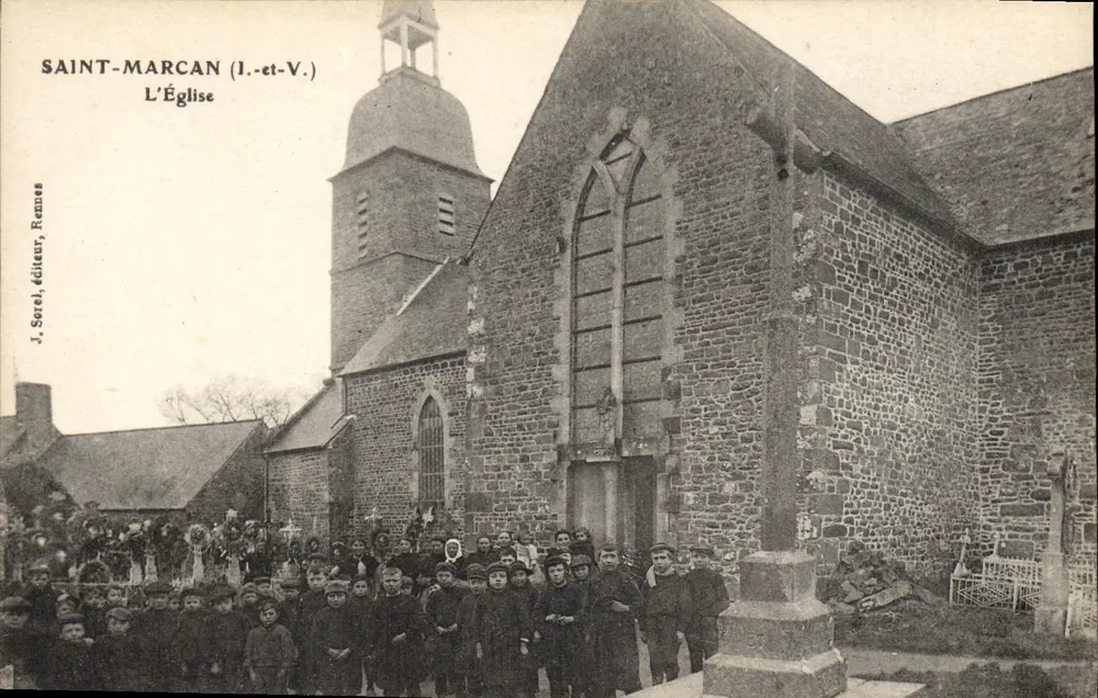 Saint-Marcan (Ille-et-Vilaine) — Ansicht der Kirche — J. Sorel, Verlag, Rennes - Vorderseite