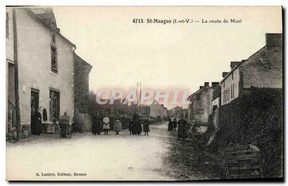 St-Maugan (Ille-et-Vilaine) — De weg naar Muel — A. Lamiré, Uitgever, Rennes - Voorkant