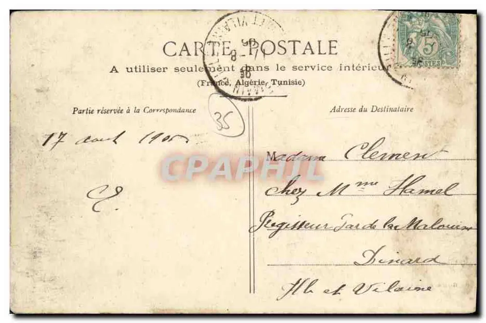 Saint-Médard-sur-Ille — Schloss Bois-Geffroy — Verlag: A. Aubert de Cergnier - Rückseite