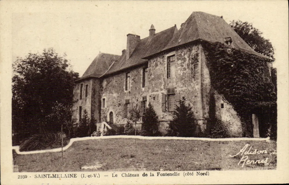 Saint-Melaine (I.-et-V.) — Schloss la Fontenelle (Nordseite) — Adidors à Rennes - Vorderseite