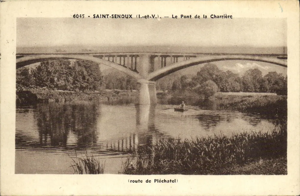 Saint-Senoux (Loire-et-Vert) — O Pont da Charrière — estrada de Pléchatel — Edição Chaland - Frente