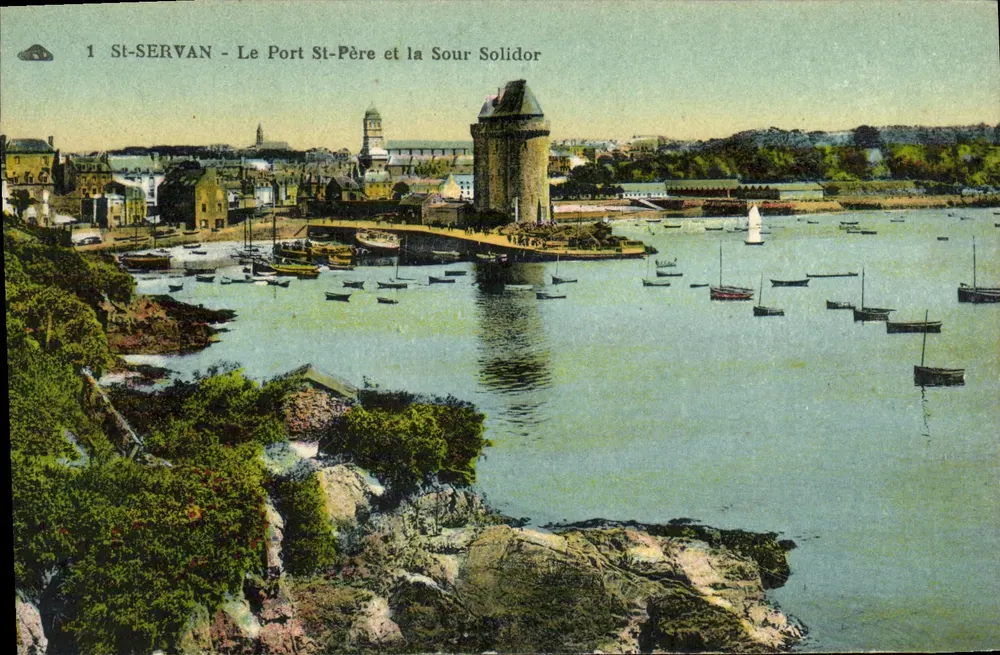 St-SERVAN - Der Hafen von St-Père und die Turm Solidor - Vorderseite