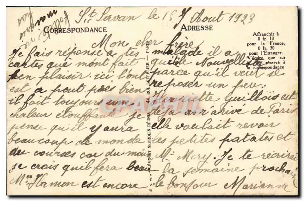 Saint-Servan — A Torre e o Porto de Solidor — LL - Verso