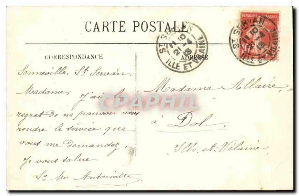 Saint-Servan — Vista em direção a Saint-Malo — LL. n°68 - Verso
