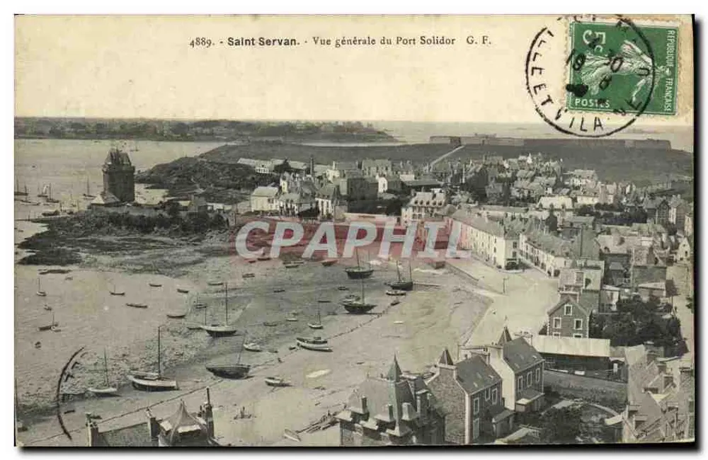 Saint-Servan — Vista geral do Port Solidor — G. F. n° 4889 - Frente