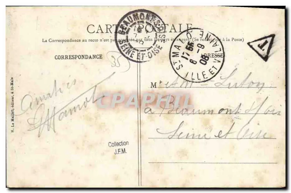 St-Servan — Allgemeiner Blick auf Solidor und die Stadt — In der Ferne, Dinard — R. Le Maillet, Verlag - Rückseite