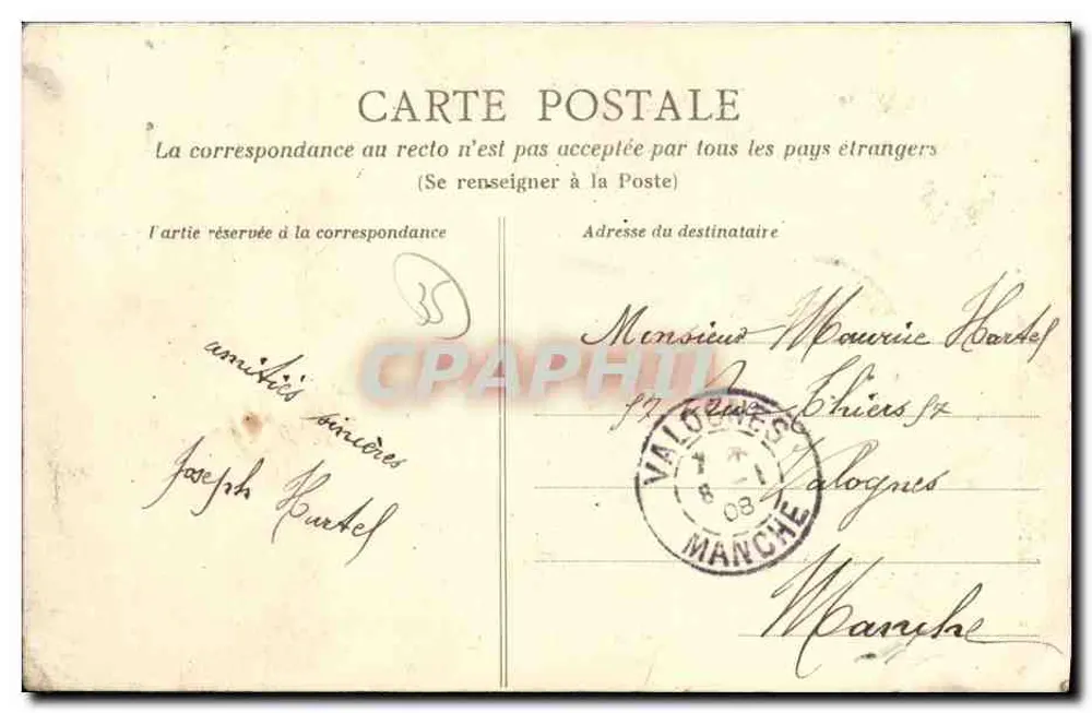Saint-Servan - Rue Ville-Pépin — A.G. — editor A.G. n°213 - Verso